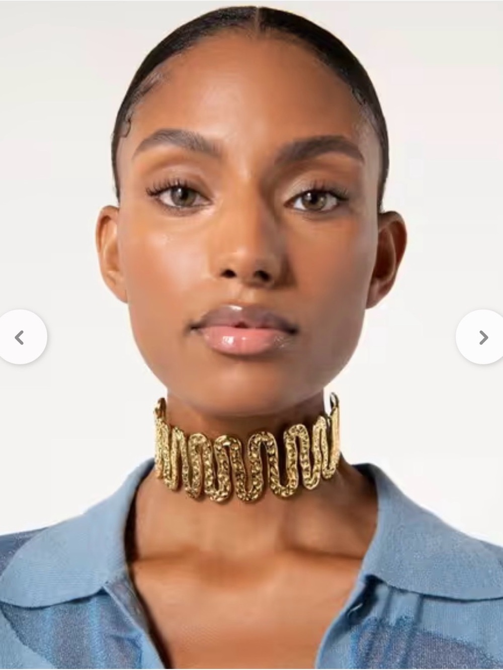 Cult Gaia Gold Textured Snake-Link Choker Necklace - Women Jewelry